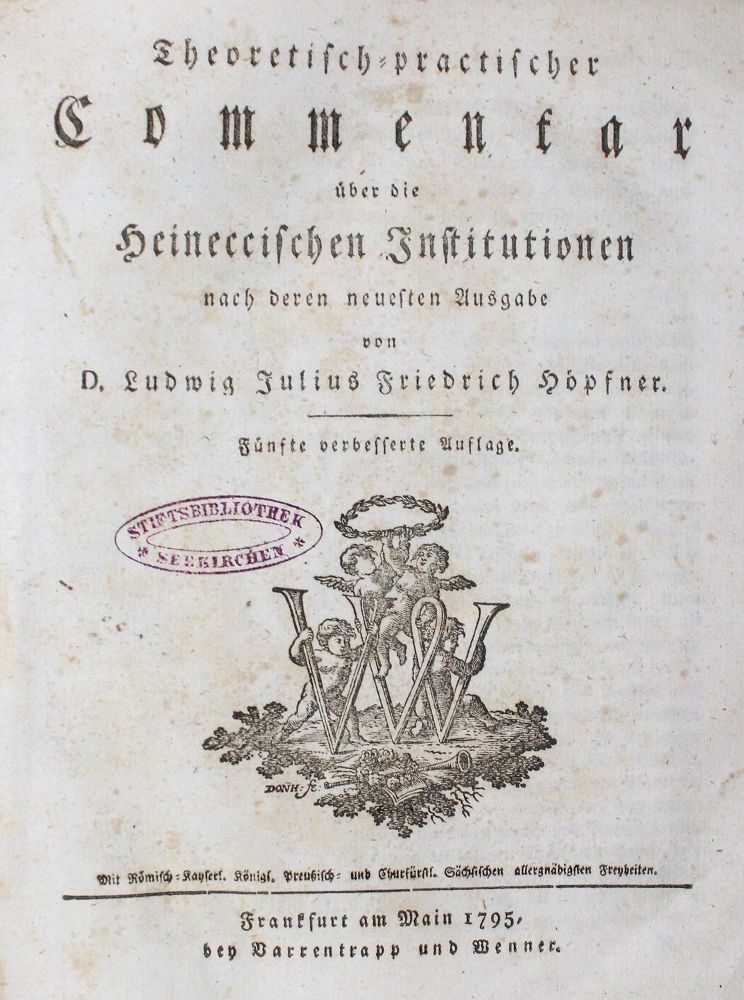 Große Abbildung Nr.2: 126-721 Heineccius,J.G.: (Juridica und Kriminologie)