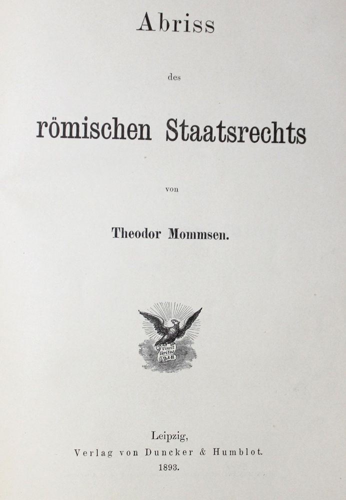 Große Abbildung Nr.1: 126-728 Mommsen,T.: (Juridica und Kriminologie)