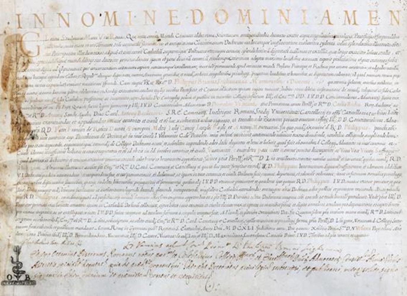 Große Abbildung Nr.1: 126-729 Promotionsurkunde: (Juridica und Kriminologie)