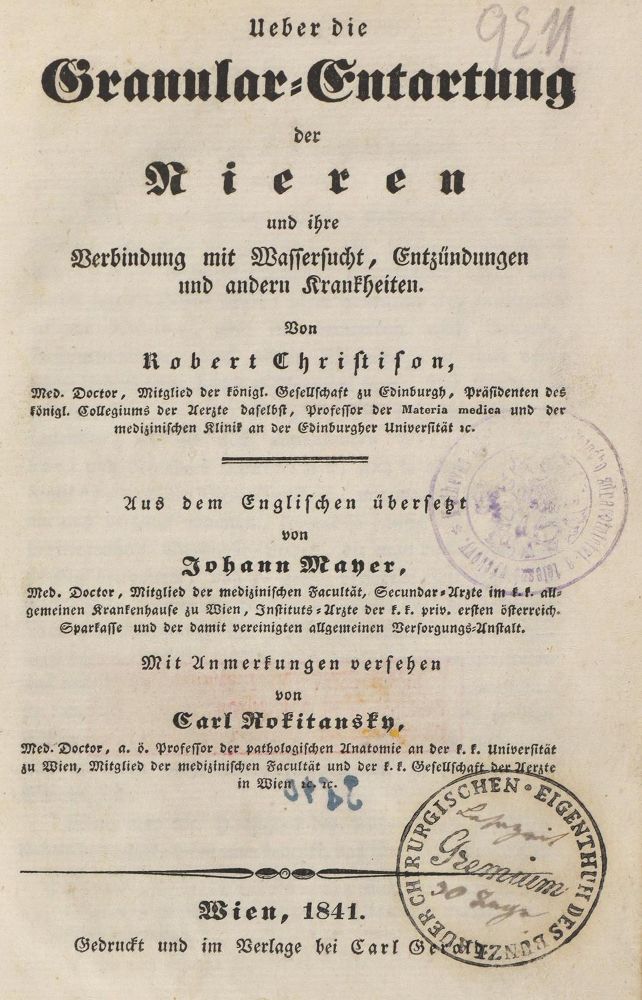 Große Abbildung Nr.1: 126-73 Christison,R.: (Aus der Sammlung Professor Dr.Dr.Johannes Büttner Teil 1)