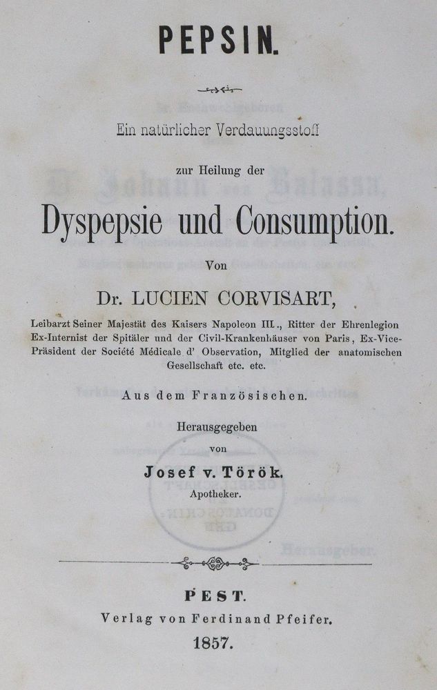 Große Abbildung Nr.1: 126-78 Corvisart,L.: (Aus der Sammlung Professor Dr.Dr.Johannes Büttner Teil 1)