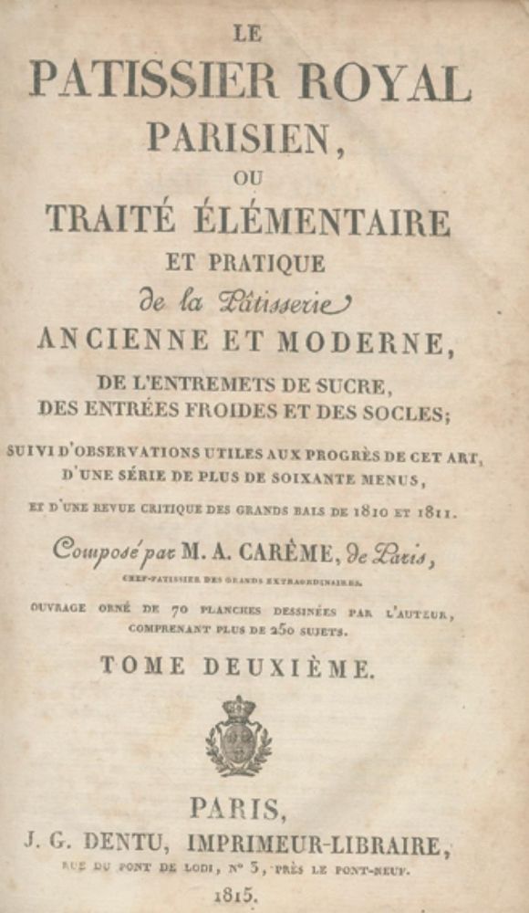 Große Abbildung Nr.1: 126-874 Careme,A.: (Küche und Haushalt, Bäckerei und Konditorei)