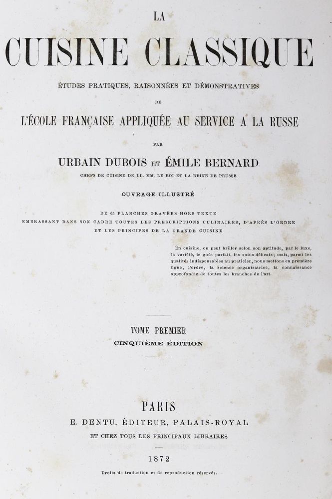 Große Abbildung Nr.3: 126-902 Dubois,U. u. E.Bernard.: (Küche und Haushalt, Kochbücher)