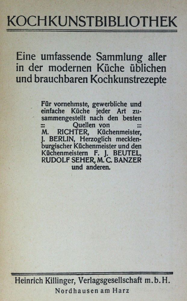 Große Abbildung Nr.1: 126-913 Kochkunstbibliothek.: (Küche und Haushalt, Kochbücher)