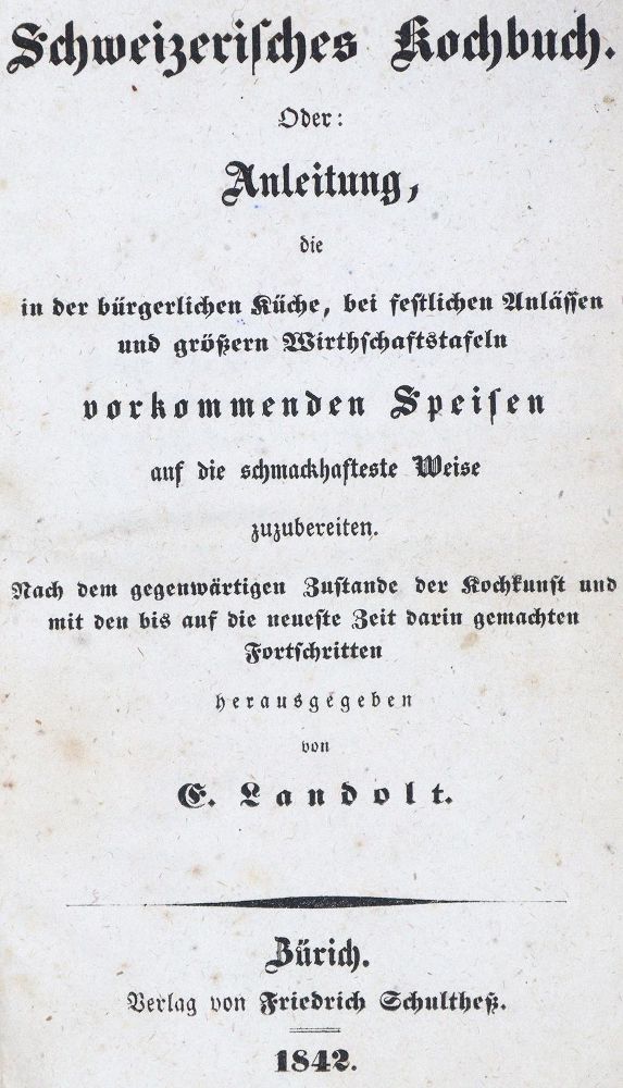 Große Abbildung Nr.1: 126-914 Landolt,E. (Hrsg.).: (Küche und Haushalt, Kochbücher)
