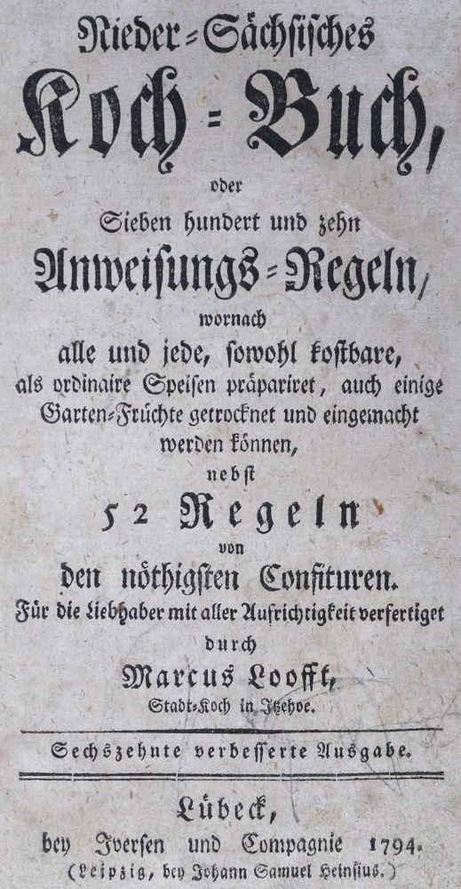 Große Abbildung Nr.1: 126-921 Looft,M.: (Küche und Haushalt, Kochbücher, Niedersachsen)