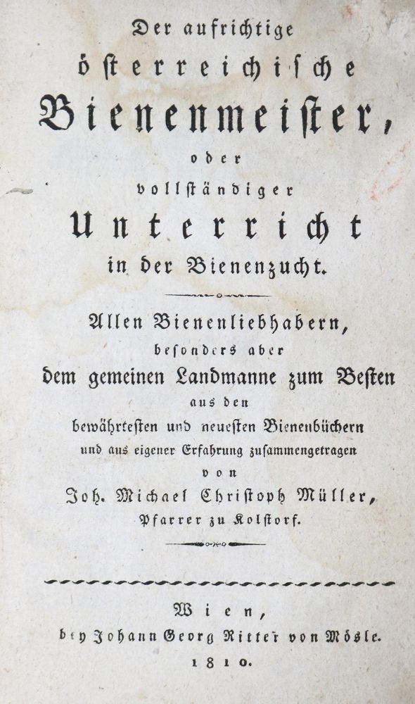Große Abbildung Nr.1: 126-938 Müller,J.M.: (Land- und Forstwirtschaft, Tierhaltung, Imkerei)