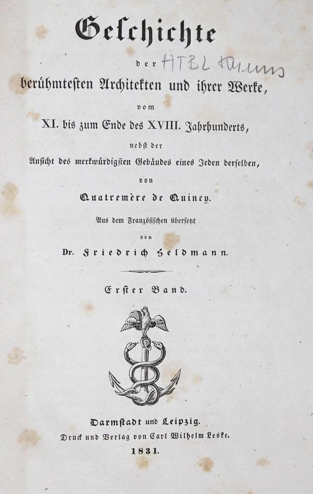 Große Abbildung Nr.1: 126-957 Quatremère de Quincy,A.C.: (Architektur)