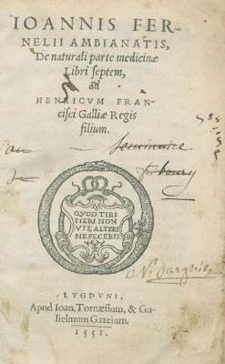 Bild Nr.1: 126-105 Fernel, J.,: (Aus der Sammlung Professor Dr.Dr.Johannes Büttner Teil 1)