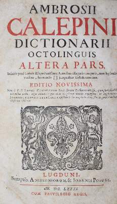 Bild Nr.1: 126-1071 Calepino,A.: (Lexika - Wörterbücher - Sprachwissenschaften)