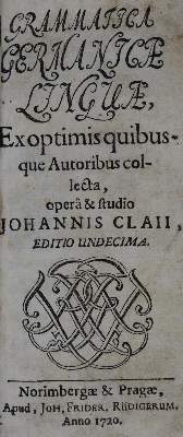 Bild Nr.2: 126-1072 Clajus,J.: (Lexika - Wörterbücher - Sprachwissenschaften)