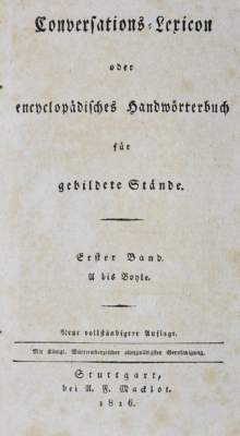 Bild Nr.1: 126-1074 Conversations-Lexicon: (Lexika - Wörterbücher - Sprachwissenschaften)