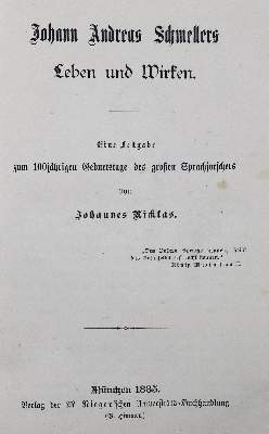 Bild Nr.1: 126-1090 Nicklas,J.: (Lexika - Wörterbücher - Sprachwissenschaften, Schmeller)