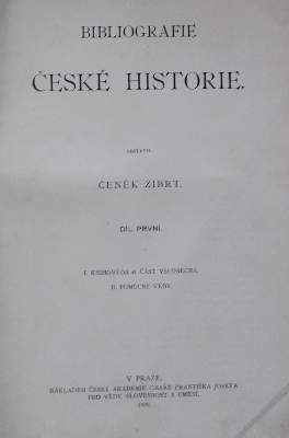 Bild Nr.1: 126-1105 Zibrt,C.: (Bibliographie und Buchwesen)
