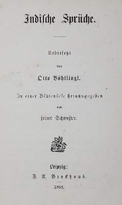 Bild Nr.1: 126-1212 Böhtlingk,O.N.v.: (Literatur und illustrierte Bücher bis 19.Jahrhundert)