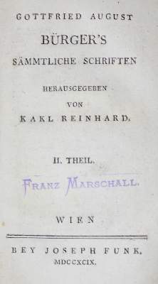 Bild Nr.2: 126-1215 Bürger,G.A.: (Literatur und illustrierte Bücher bis 19.Jahrhundert)