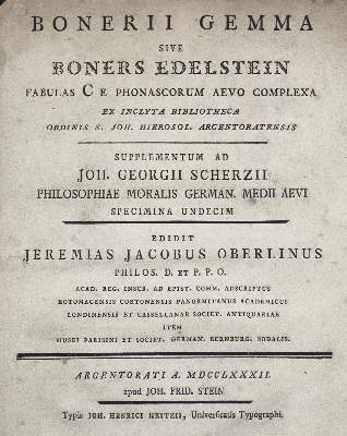 Bild Nr.1: 126-1237 Oberlin,J.J.: (Fabeln, Boner)