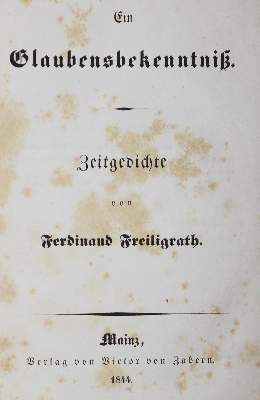 Bild Nr.1: 126-1243 Freiligrath,F.: (Literatur und illustrierte Bücher bis 19.Jahrhundert)