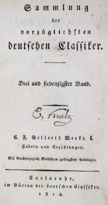 Bild Nr.1: 126-1245 Gellert,C.F.: (Literatur und illustrierte Bücher bis 19.Jahrhundert)