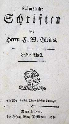 Bild Nr.1: 126-1247 Gleim,F.W.(J.W.L.).: (Literatur und illustrierte Bücher bis 19.Jahrhundert)