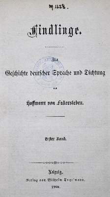 Bild Nr.1: 126-1268 Hoffmann von Fallersleben,(A.H.).: (Literatur und illustrierte Bücher bis 19.Jahrhundert)