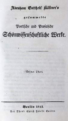 Bild Nr.2: 126-1277 Kästner,A.G.: (Literatur und illustrierte Bücher bis 19.Jahrhundert)