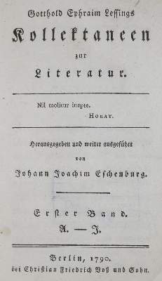 Bild Nr.1: 126-1289 Lessing,G.E.: (Literatur und illustrierte Bücher bis 19.Jahrhundert)
