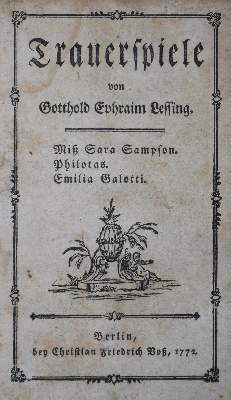 Bild Nr.1: 126-1290 Lessing,G.E.: (Literatur und illustrierte Bücher bis 19.Jahrhundert)
