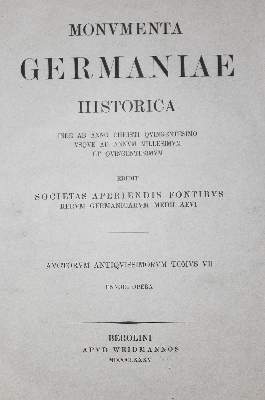 Bild Nr.1: 126-1306 Monumenta Germaniae Historica.: (Literatur und illustrierte Bücher bis 19.Jahrhundert)