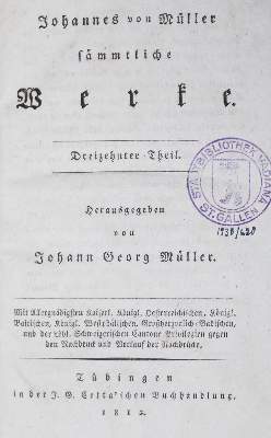 Bild Nr.1: 126-1308 Müller,J.v.: (Literatur und illustrierte Bücher bis 19.Jahrhundert)