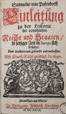Bild Nr.1: 126-1324 Pufendorff,S.v.: (Literatur und illustrierte Bücher bis 19.Jahrhundert)