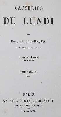 Bild Nr.1: 126-1333 Sainte-Beuve,C.-A.: (Literatur und illustrierte Bücher bis 19.Jahrhundert)