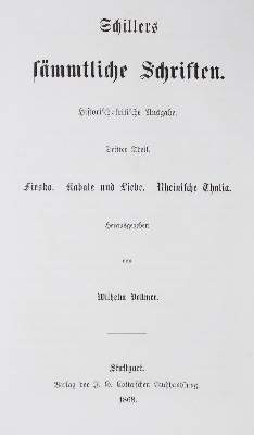 Bild Nr.1: 126-1335 Schiller,F.v.: (Literatur und illustrierte Bücher bis 19.Jahrhundert)