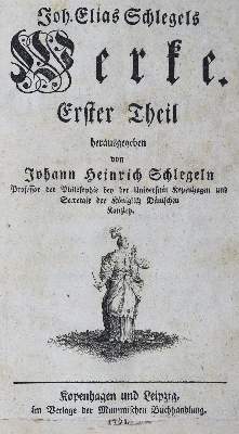 Bild Nr.1: 126-1338 Schlegel,J.E.: (Literatur und illustrierte Bücher bis 19.Jahrhundert)