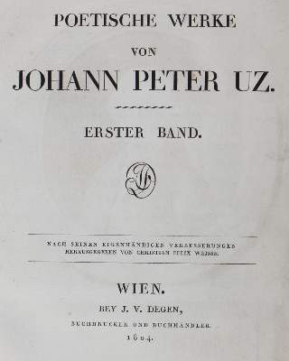 Bild Nr.2: 126-1358 Uz,J.P.: (Literatur und illustrierte Bücher bis 19.Jahrhundert)