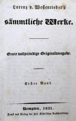 Bild Nr.1: 126-1371 Westenrieder,L.v.: (Literatur und illustrierte Bücher bis 19.Jahrhundert)