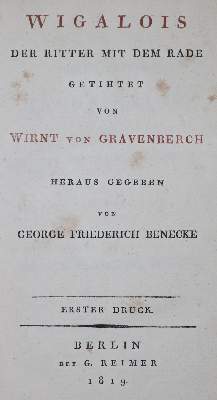 Bild Nr.1: 126-1374 Wirnt von Gravenberg.: (Literatur und illustrierte Bücher bis 19.Jahrhundert)