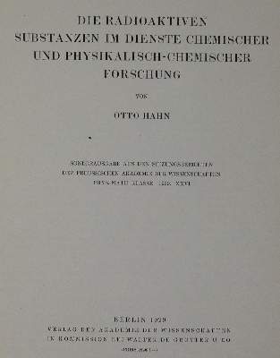 Bild Nr.1: 126-143 Hahn,O.: (Aus der Sammlung Professor Dr.Dr.Johannes Büttner Teil 1)