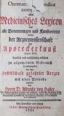 Bild Nr.1: 126-146 Haller,A.v.: (Aus der Sammlung Professor Dr.Dr.Johannes Büttner Teil 1)