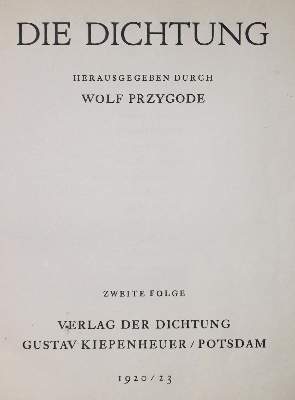 Bild Nr.1: 126-1497 Przygode,W. (Hrsg.).: (Literatur und illustrierte Bücher 20.Jahrhundert - Alte Literatur in modernen Ausgaben)