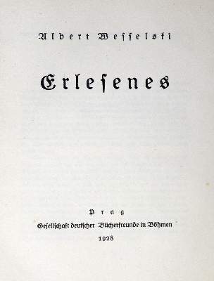 Bild Nr.1: 126-1527 Wesselski,A.: (Literatur und illustrierte Bücher 20.Jahrhundert - Alte Literatur in modernen Ausgaben)