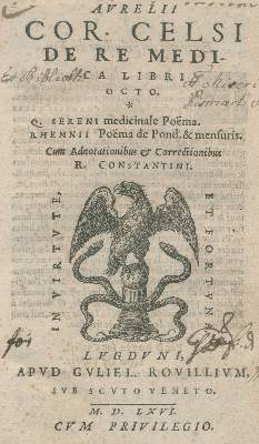 Bild Nr.1: 126-1562 Celsus,A.C.: (Medizin)