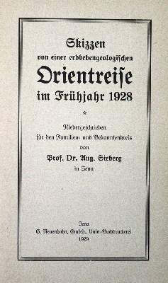 Bild Nr.1: 126-1645 Sieberg,A.: (Verschiedene Gebiete - Varia, Geologie - Mineralogie u. Paläontologie)