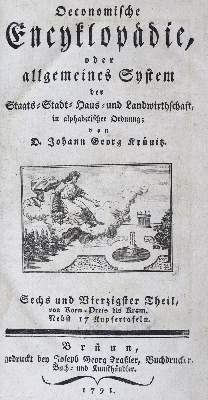 Bild Nr.2: 126-1653 Krünitz,J.G.: (Verschiedene Gebiete - Varia)