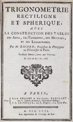 Bild Nr.1: 126-1660 Rivard,(D.F.).: (Verschiedene Gebiete - Varia, Mathematik)