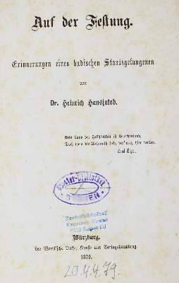 Bild Nr.1: 126-1763 Hansjakob,H.: (Deutschland, Baden)