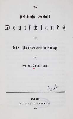 Bild Nr.1: 126-1780 Bülow-Cummerow,(E.G.G.v.).: (Deutschland)