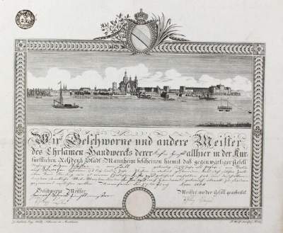 Bild Nr.1: 126-1812 Gesellenbrief.: (Deutschland, Mannheim)