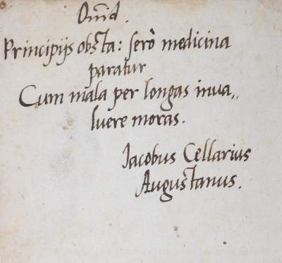 Bild Nr.2: 126-2067 Cellarius, Jacob,: (Autographen)