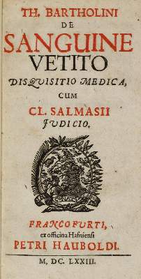 Bild Nr.1: 126-21 Bartholin,Th.: (Aus der Sammlung Professor Dr.Dr.Johannes Büttner Teil 1)
